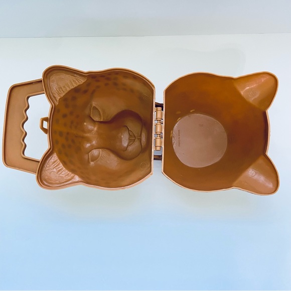 Vintage Smithsonian's National Zoo Kid’s Plastic Reusable Lunch Box Cheetah Face - Picture 6 of 8